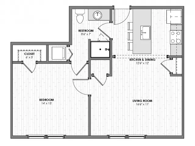 First floor unit with high ceilings