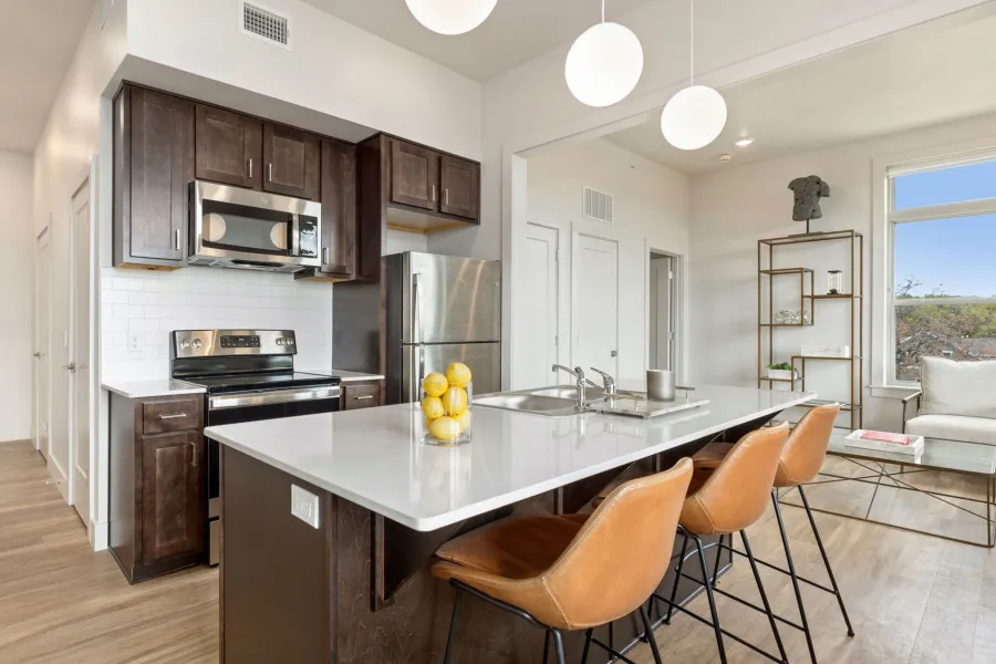 Kitchen with granite counters