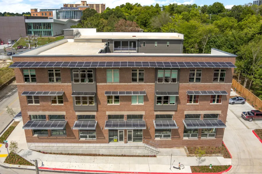 Solar panels generate more energy than the building consumes