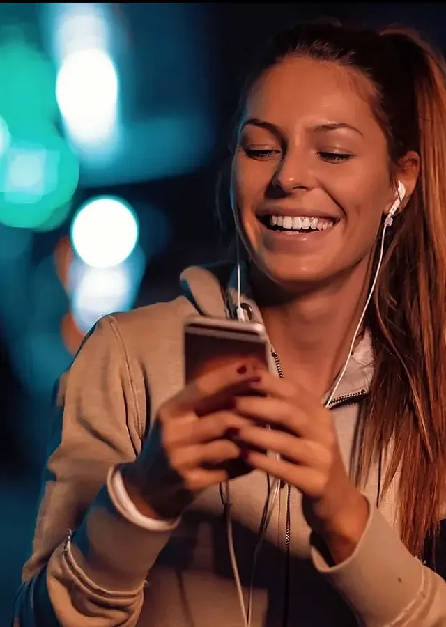 Women looking at her resident portal on her phone
