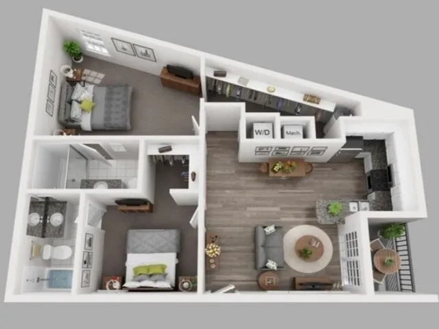 2 bedroom 2 bath apartment