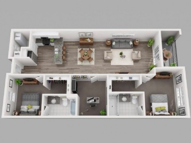 2 bedroom 2 bath apartment