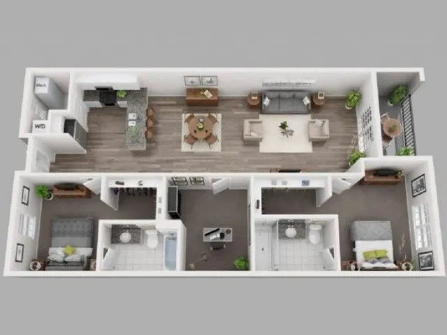 2 bedroom 2 bath apartment