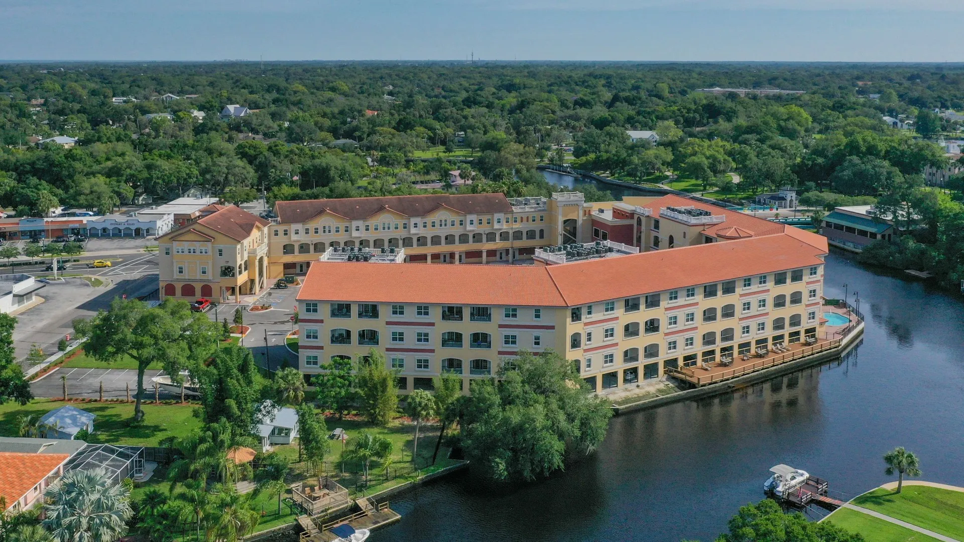 Beautiful overhead view of community