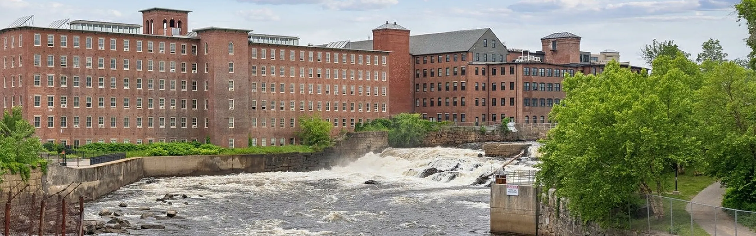 pepperell mill exterior river