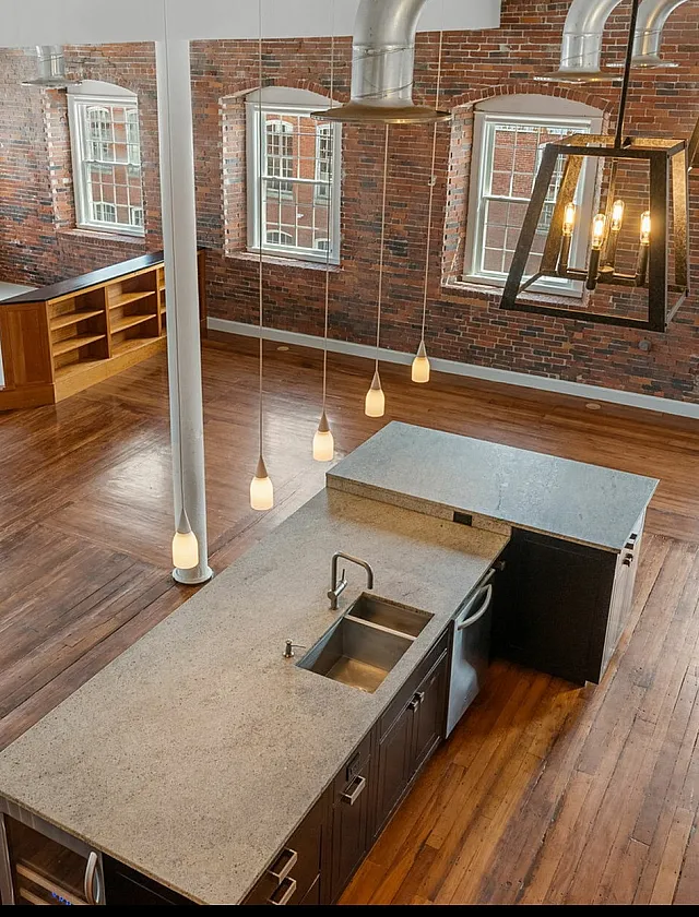 pepperell mill interior living room and kitchen
