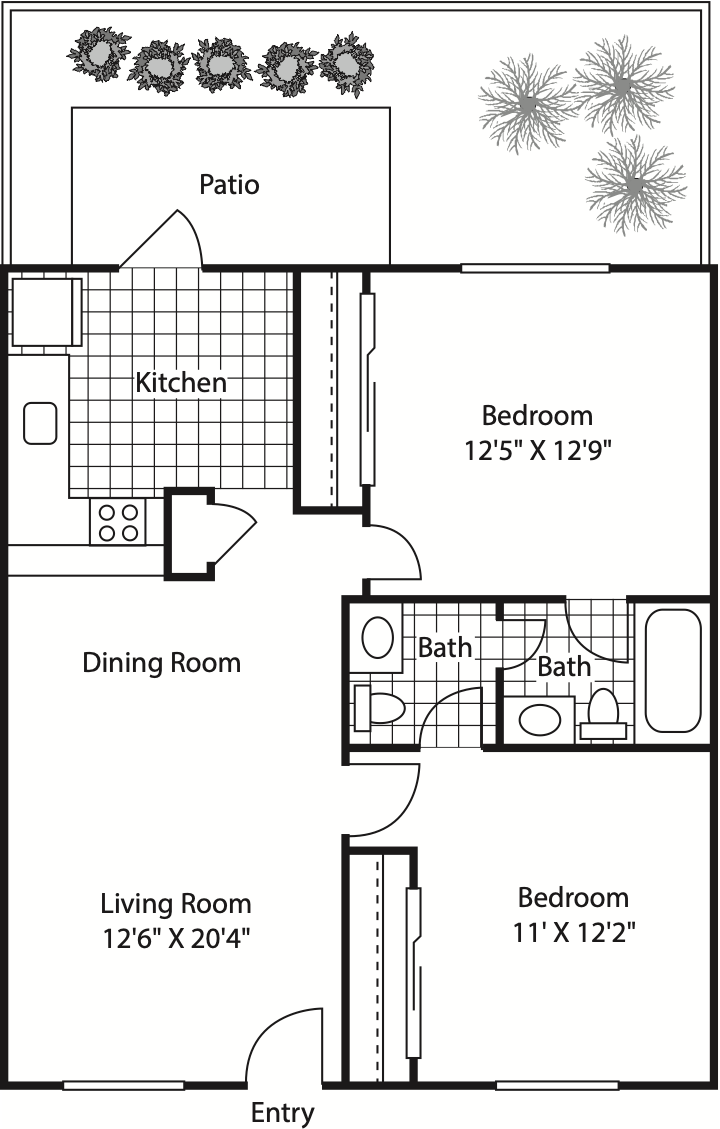 Two Bedroom with Patio