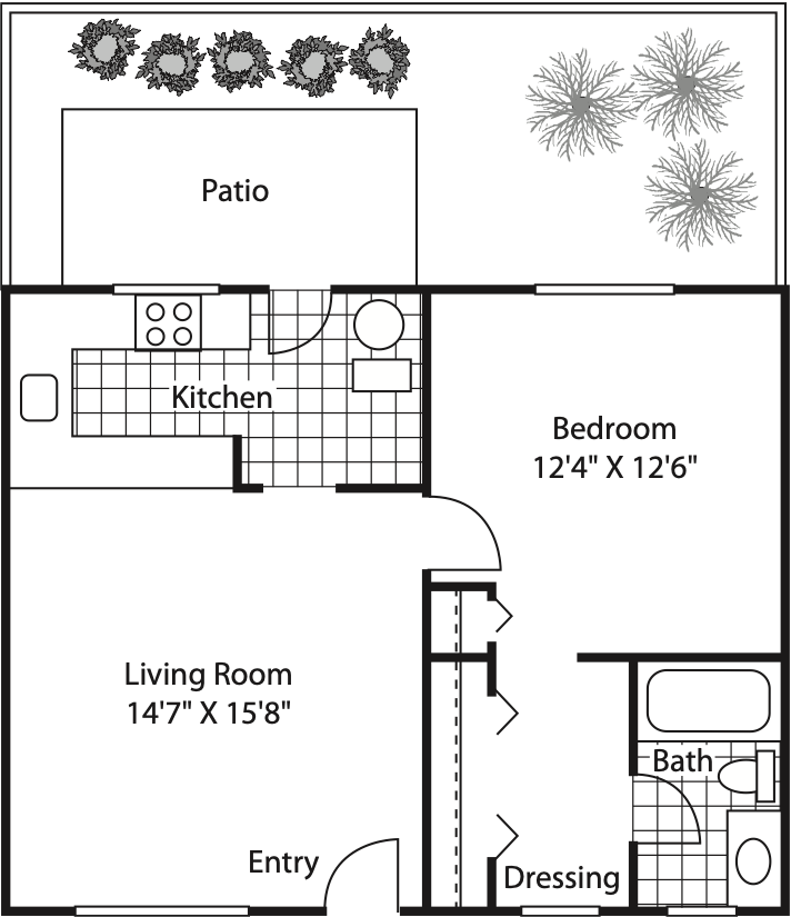 One Bedroom with Patio