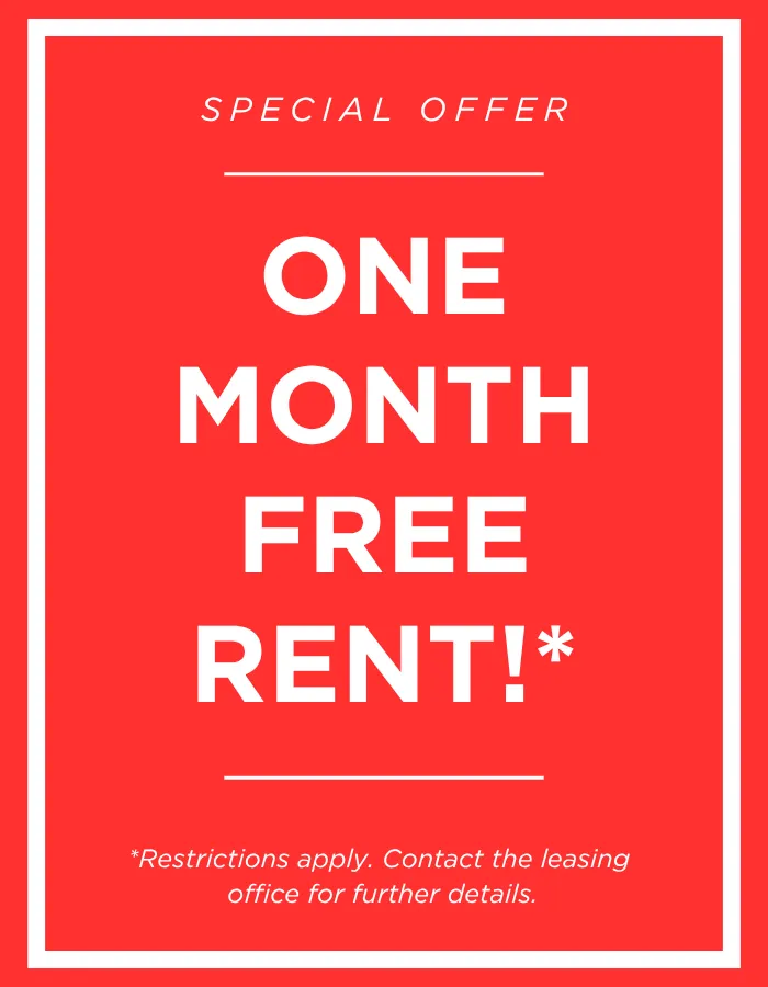 One Month Free Rent!