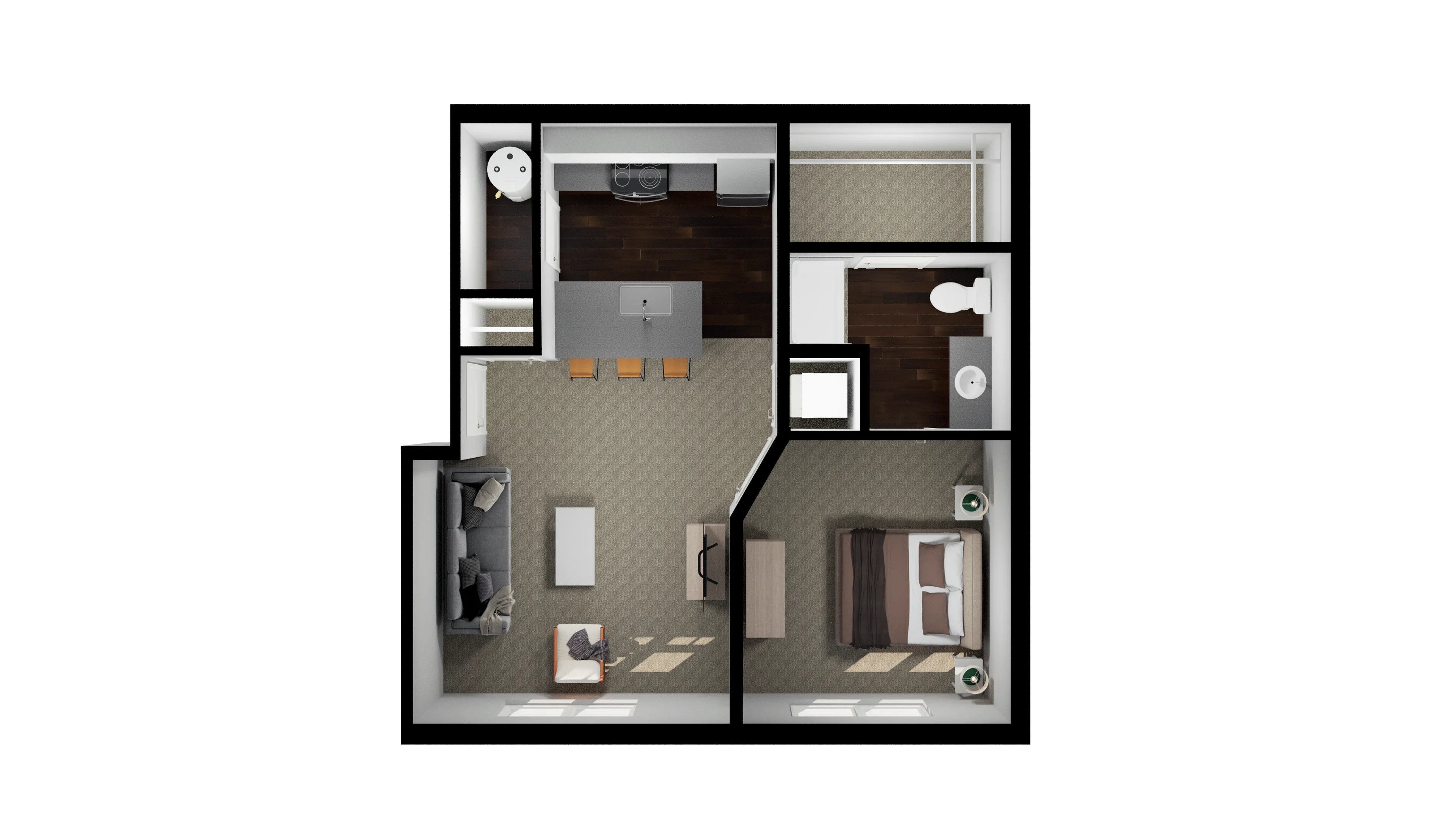 ne bedroom and one bathroom apartment with 648 SF of space apartment for rent Dublin Ohio