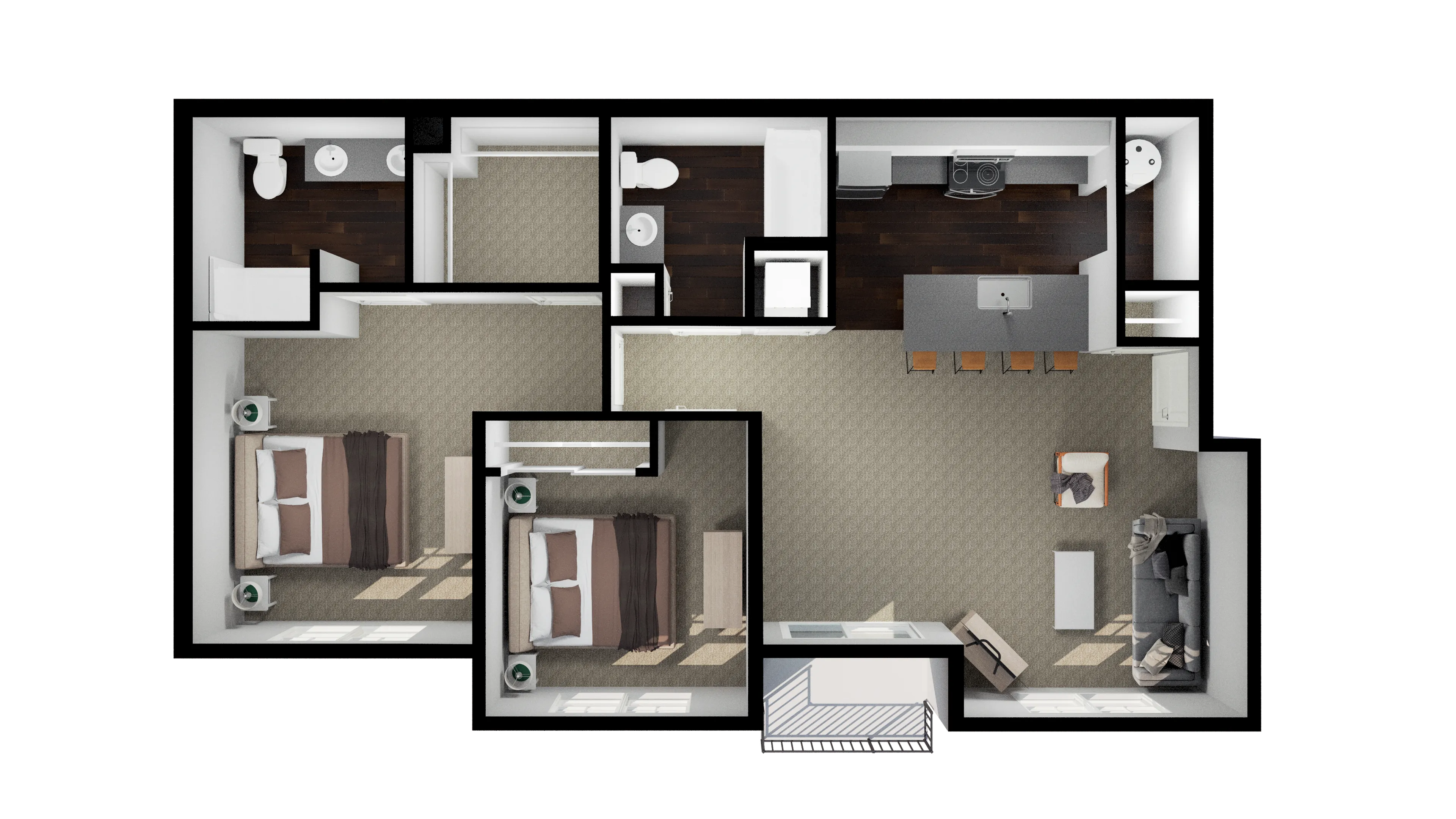 two bedroom and two bathroom apartment with 1,081 SF of space apartment for rent Dublin Ohio