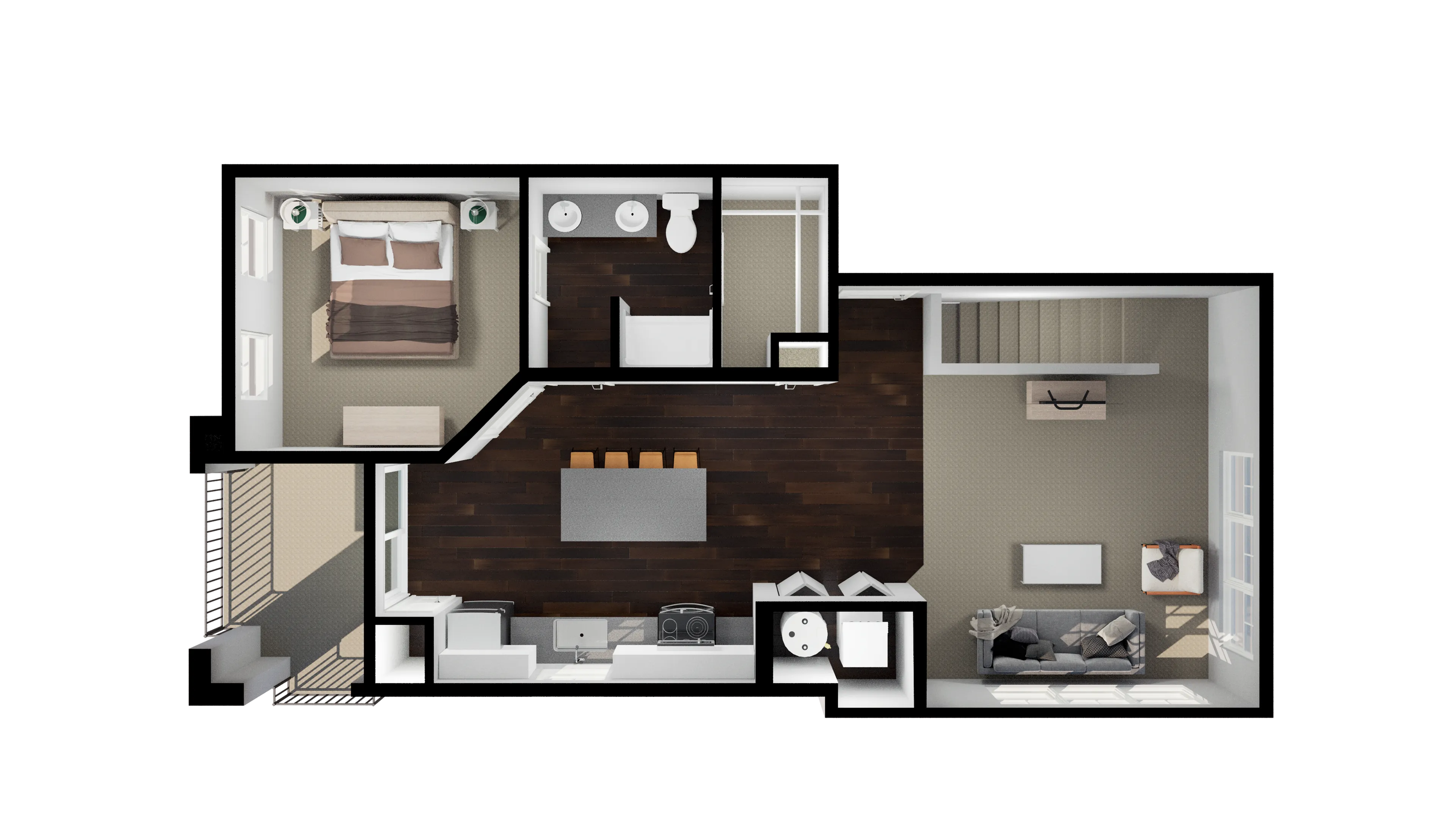 two bedroom and two bathroom townhome with 1,290 SF of space apartment for rent Dublin Ohio