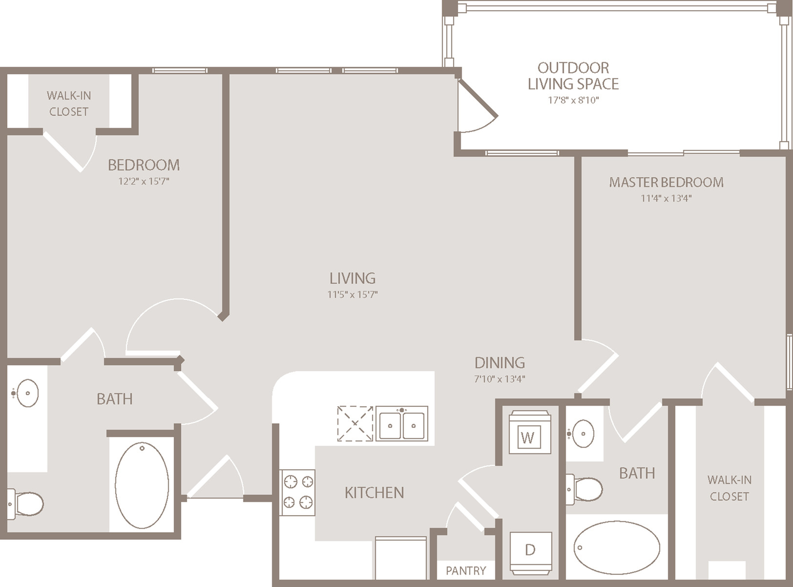 Floor Plan 4 Layout | Apartments In Conroe TX | The Towers Woodland