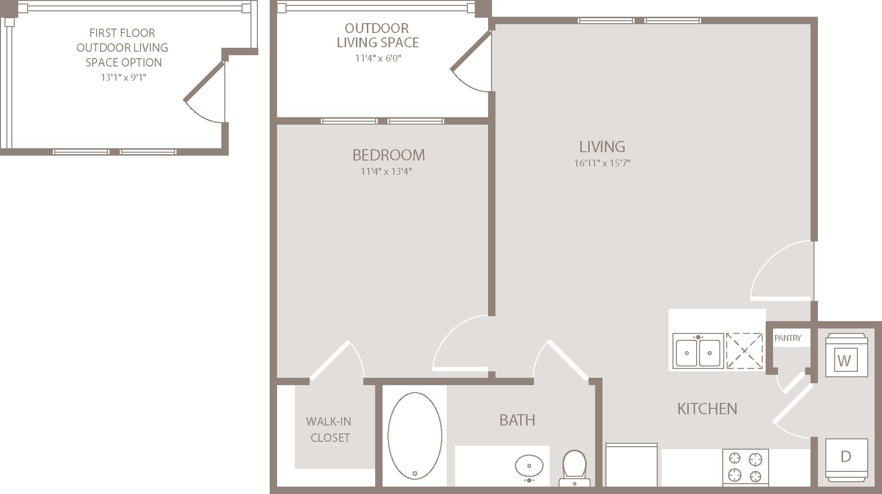 Floor Plan 1 Layout | Apartments Conroe | The Towers Woodland