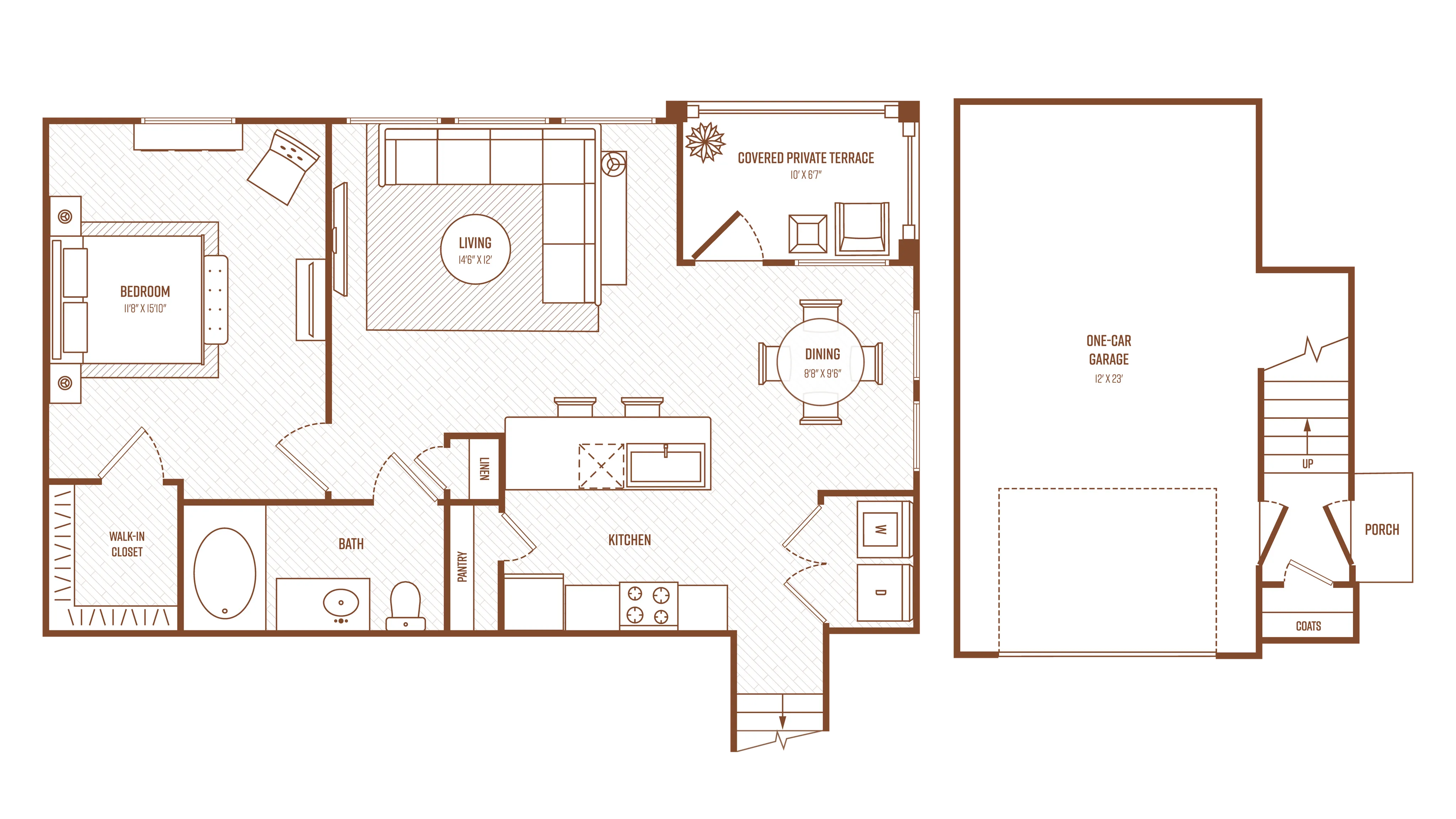 1 Bedroom 1 Bath, 1265 Square Feet