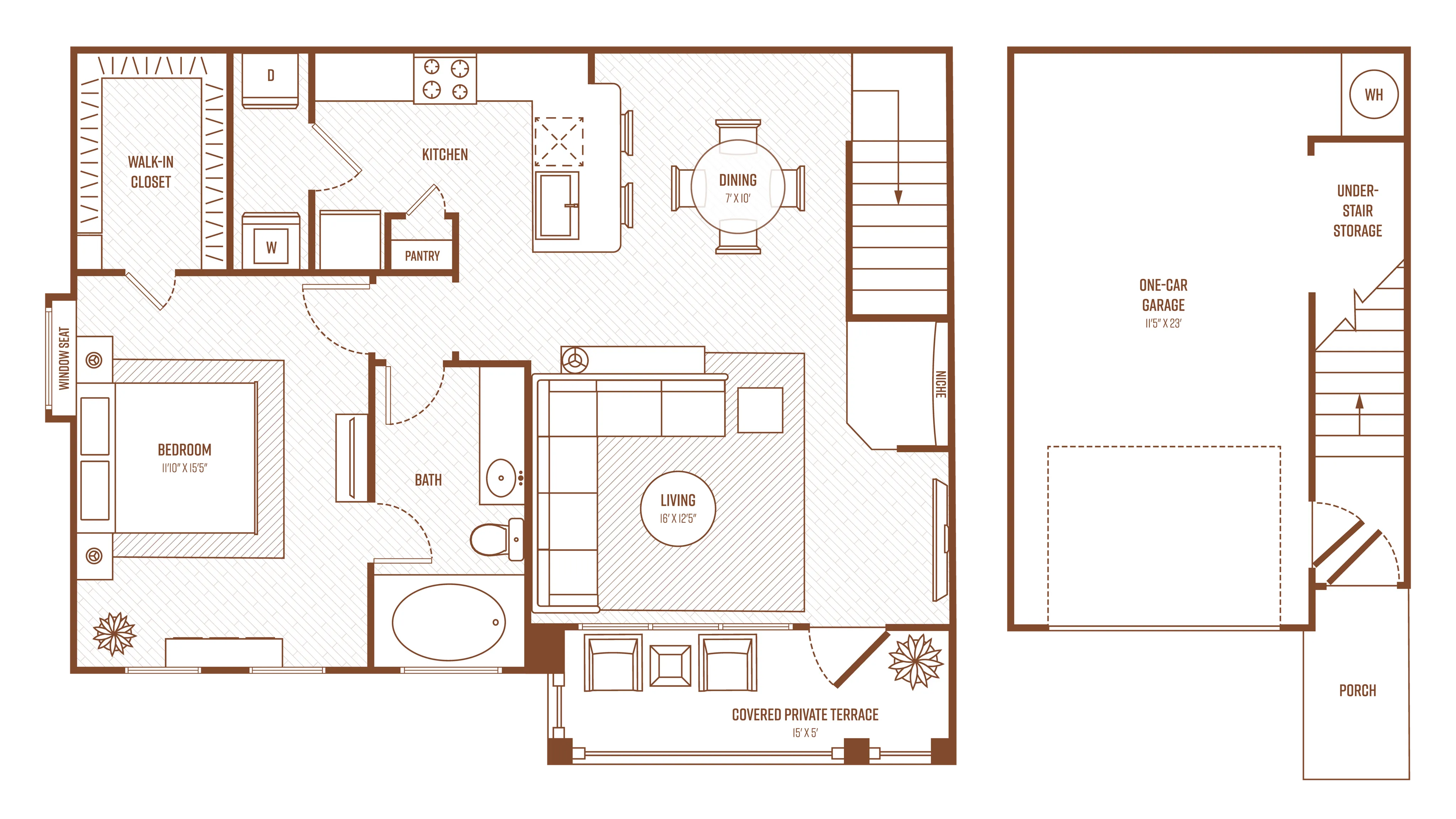 1 Bedroom 1 Bath, 1361 Square Feet