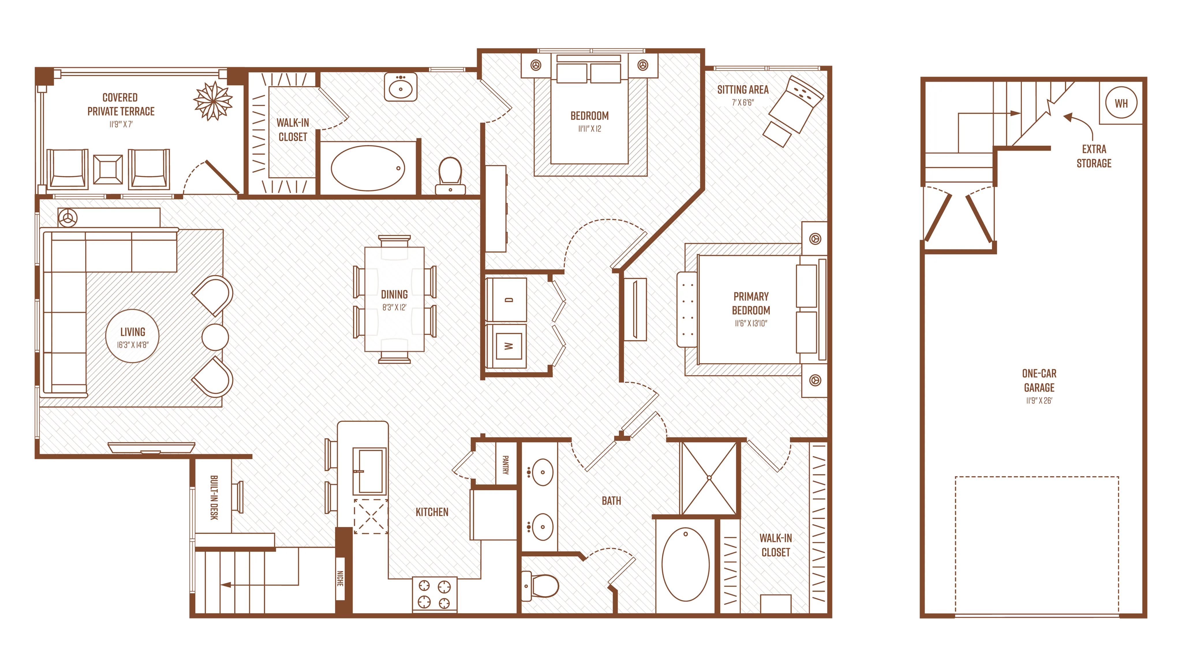 2 Bedroom 2 Bath, 1604 Square Feet