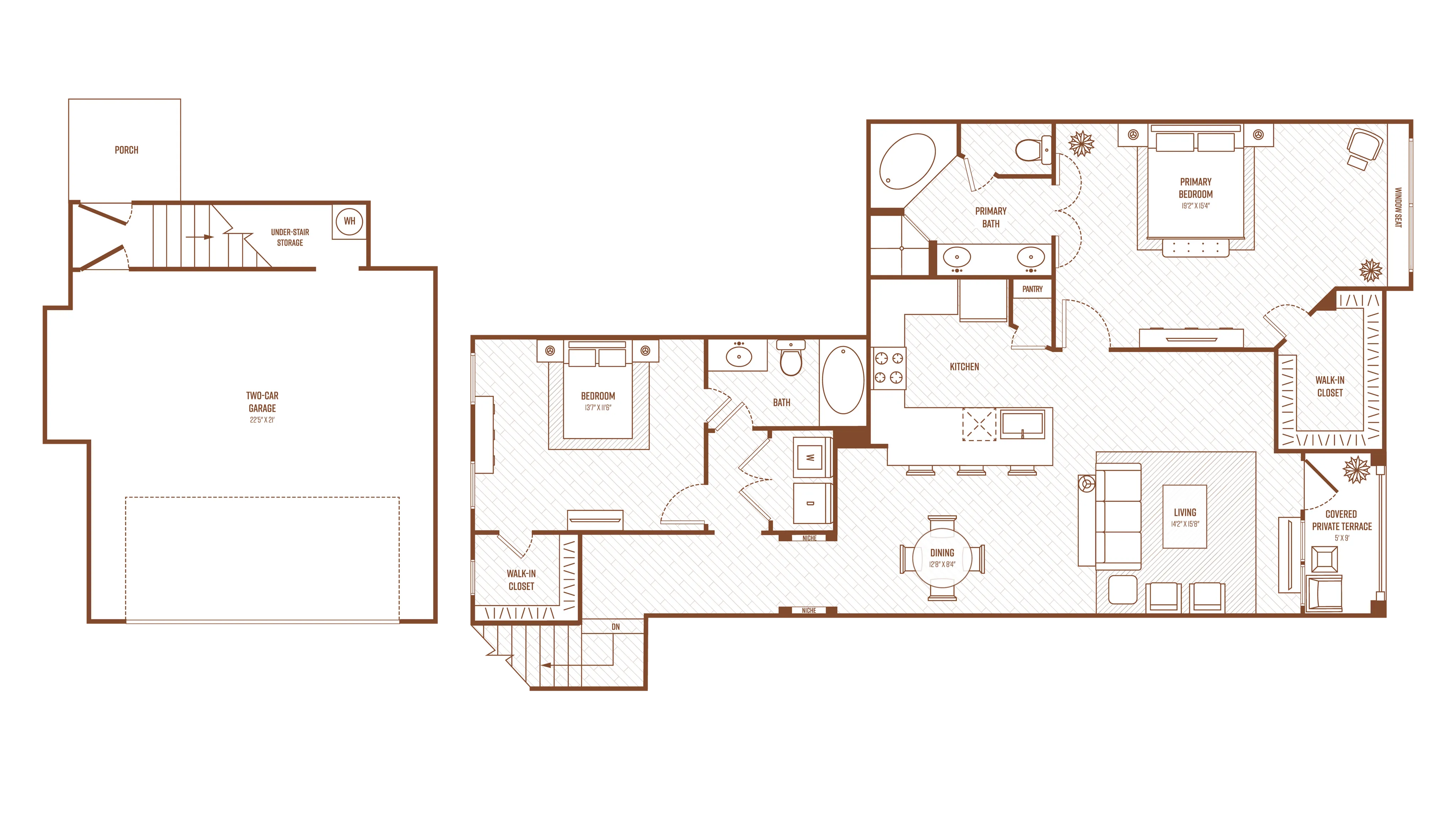 2 Bedroom 2 Bath, 2021 Square Feet