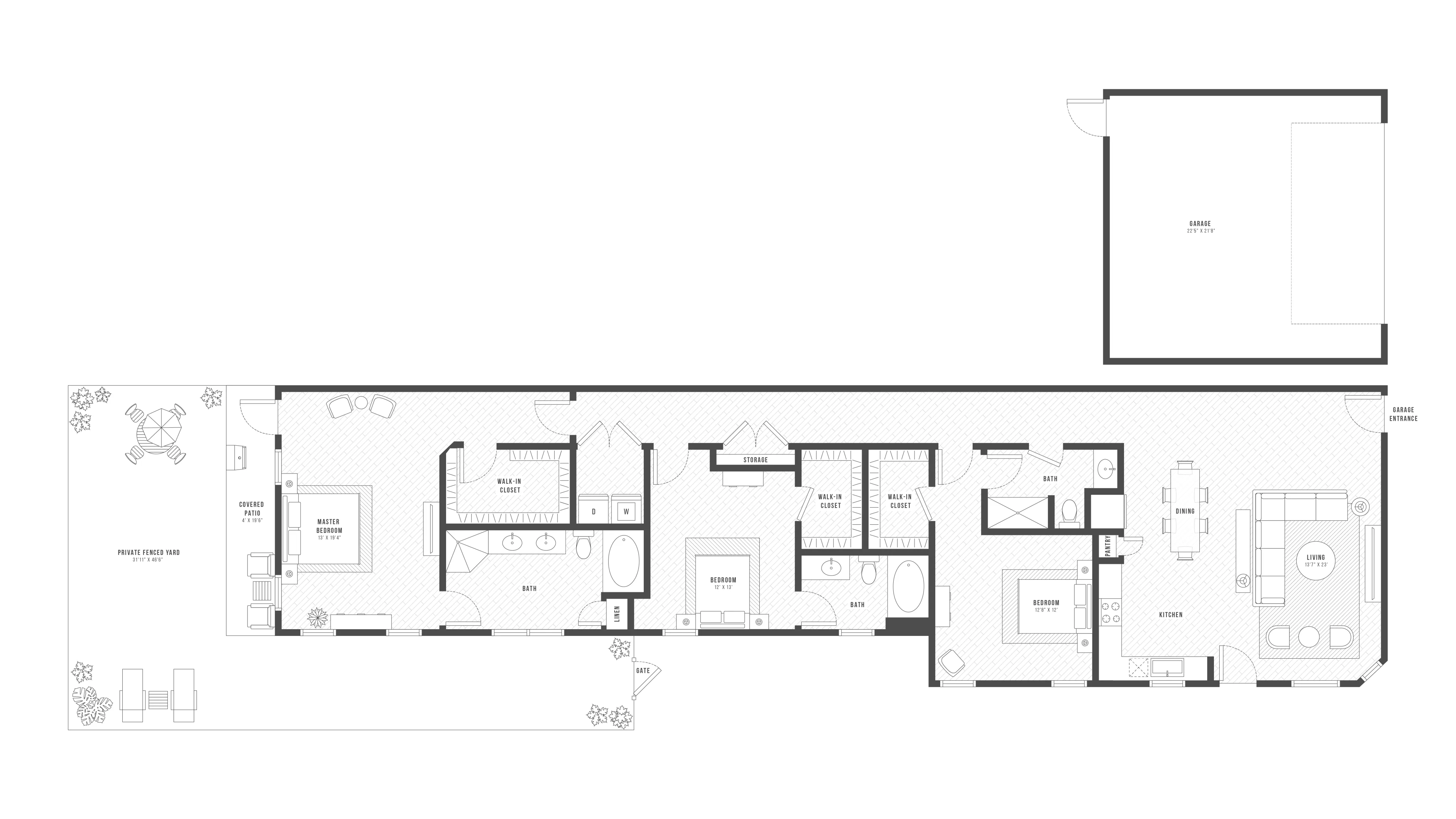 3 Bedroom Floor Plan | Apartments In McKinney TX | Luxe Prosper