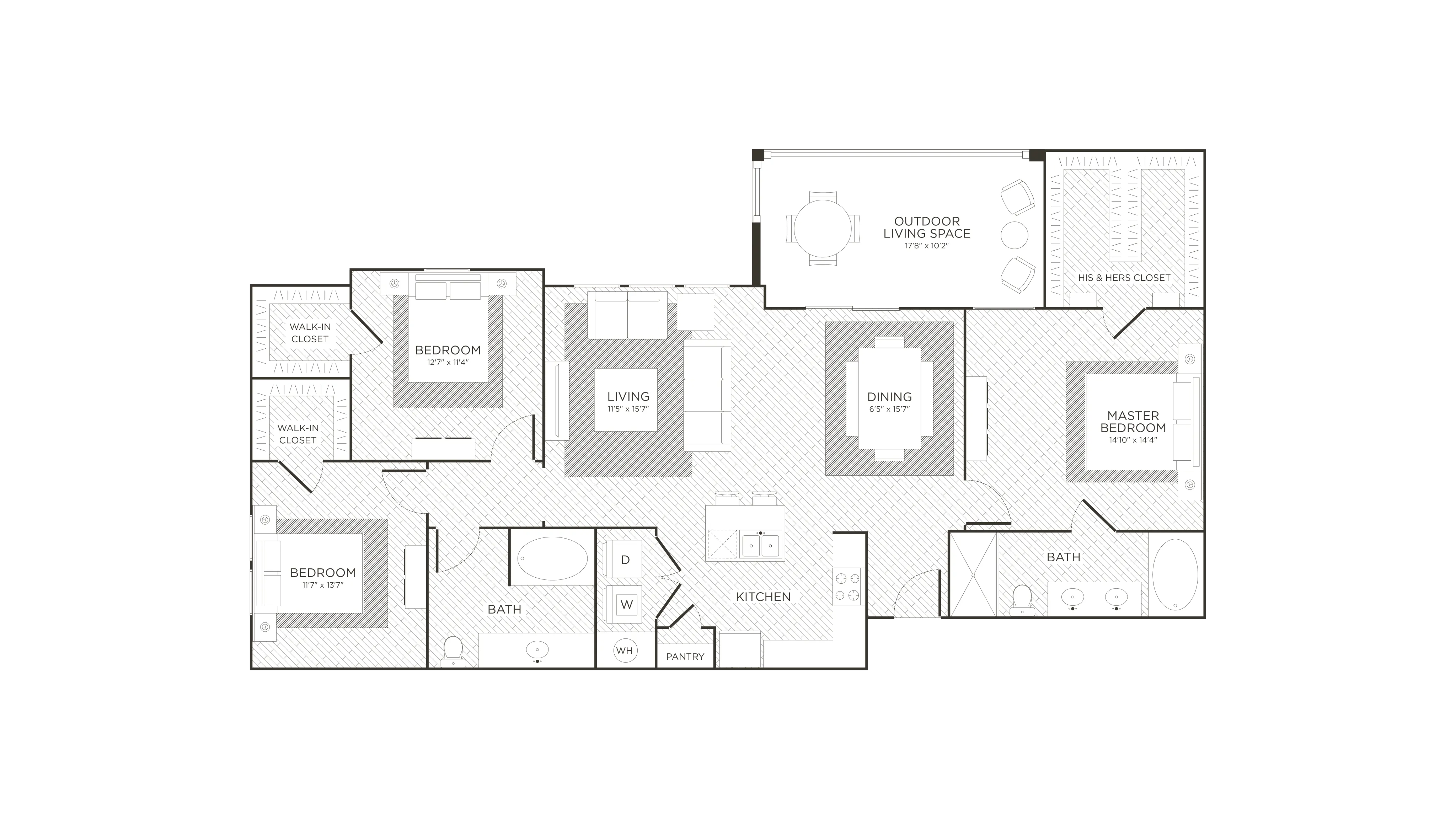 Floor Plan 6 | Conroe Apartments | The Towers Woodland