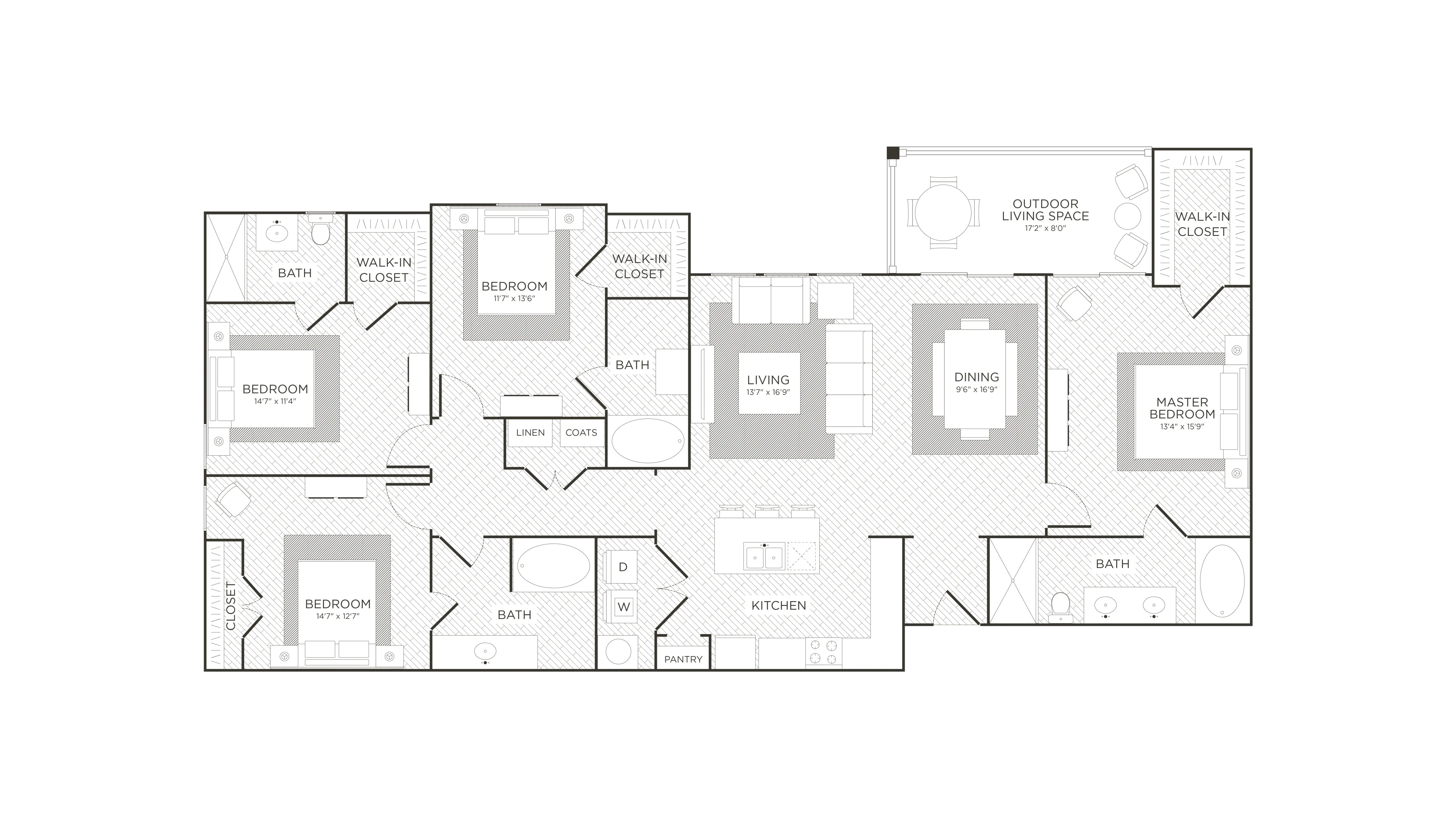 Floor Plan 7 | Apartments For Rent Conroe TX | The Towers Woodland
