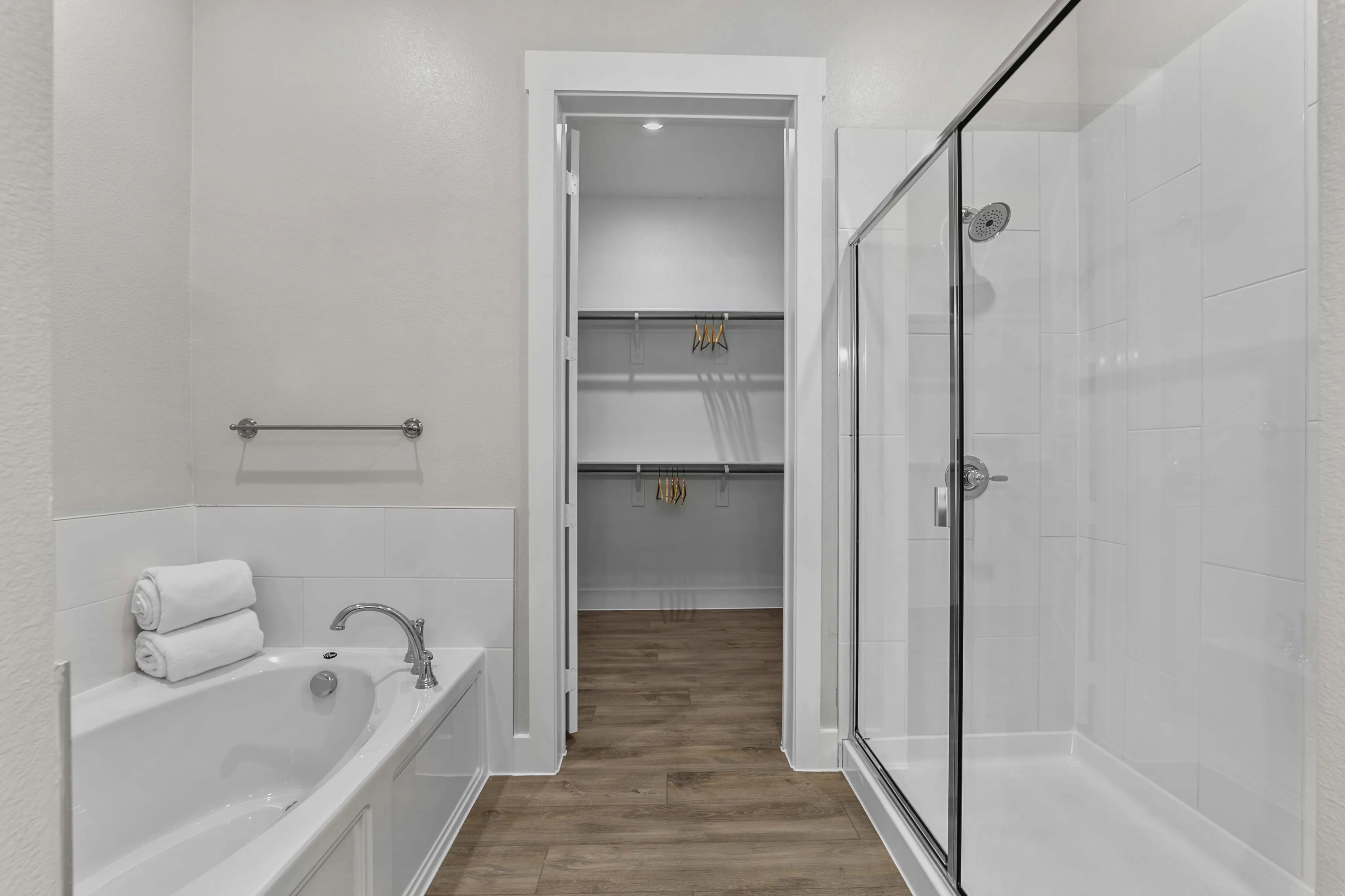 Separate Walk-In Showers with Rainwater Shower Heads