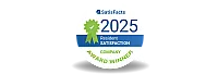 2025 SatisFacts award badge for outstanding resident satisfaction, showcasing excellence and community recognition.
