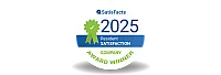 Award badge for SatisFacts 2025 Resident Satisfaction, showcasing outstanding company achievement.
