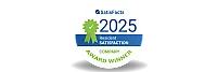 Award badge for 2025 Resident Satisfaction, highlighting excellence in company service.