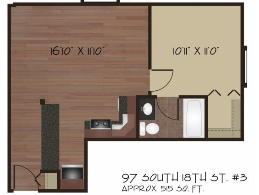 Falcon Court 3 1 Bed Apartment Live South Side pittsburgh apartments