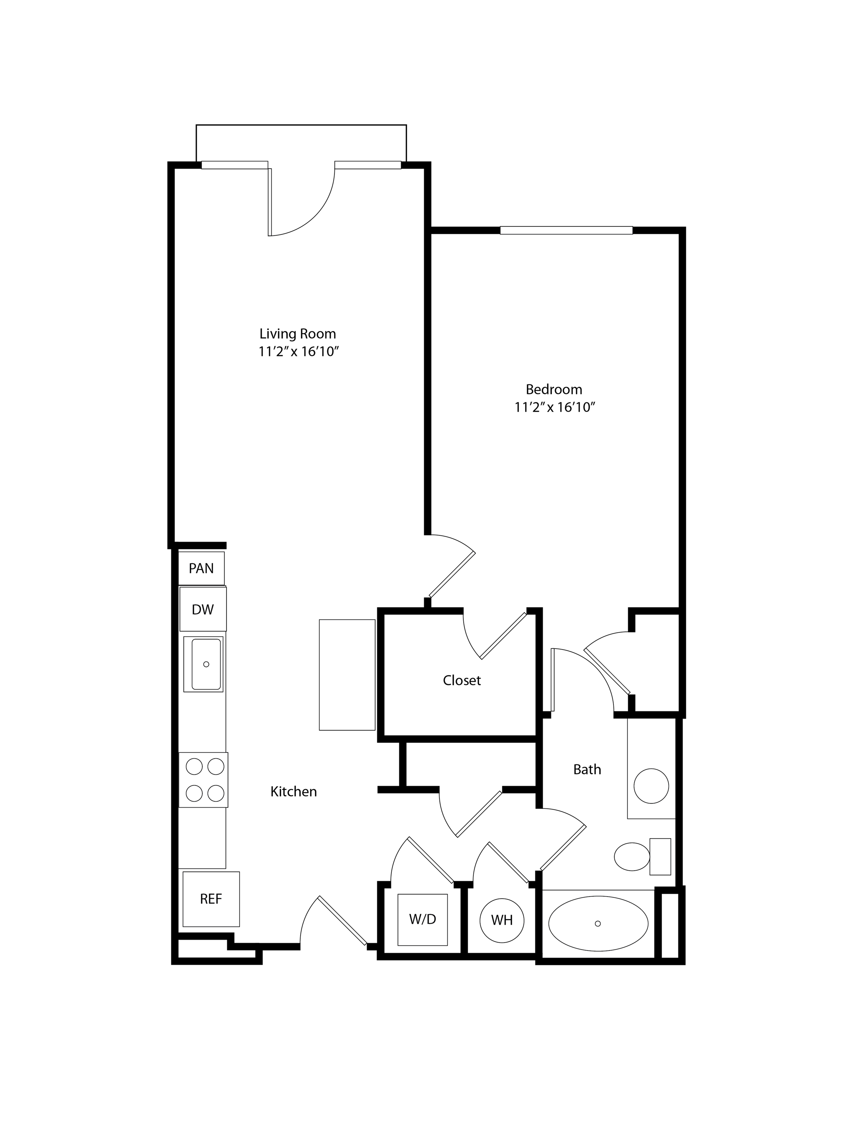 One Bedroom (A5): 1 Bed 1 Bath in Fort Belvoir | 815 sq ft