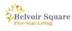 Belvoir Square logo with a golden star and upscale lettering.