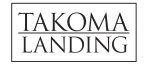 Elegant Takoma Landing logo in bold black lettering with a modern design