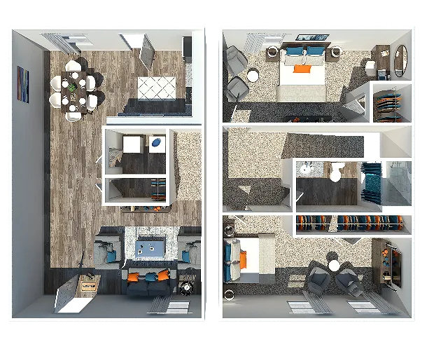 Ashton on Main | Two Bedroom Townhome Floorplan