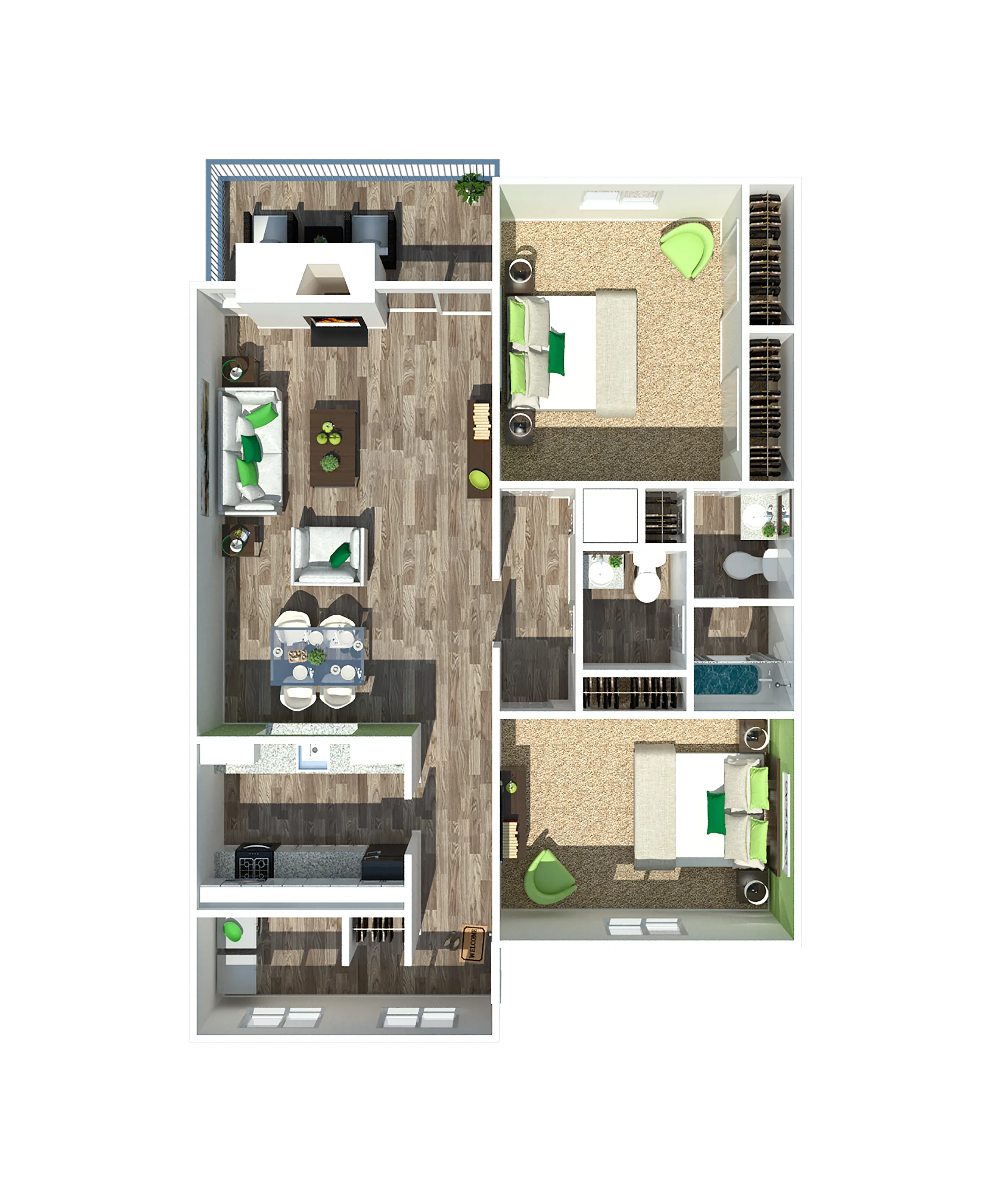 Two Bedroom | One Bathroom