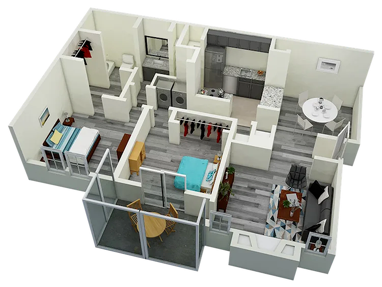 Waterstone Two Bedroom One Bath 1070 Sq Ft 2 Bed Apartment