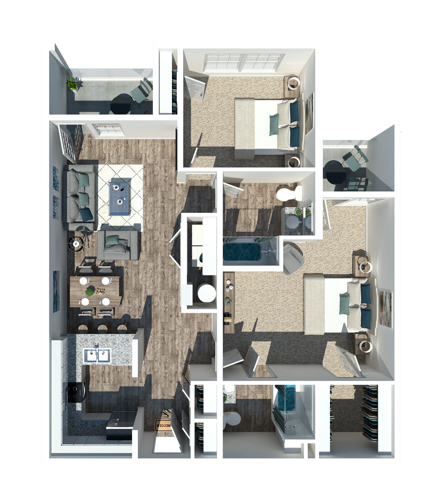 Two Bedroom 1000 SQ FT