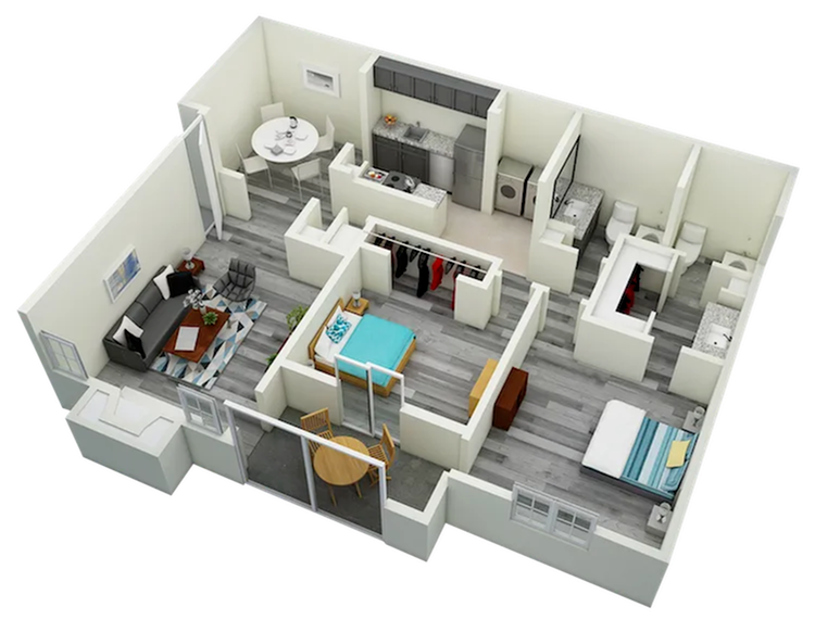 Waterstone Two Bedroom Two Bath 1310 Sq Ft 2 Bed Apartment