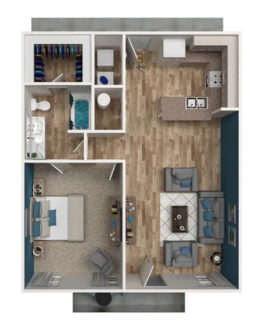 1 bed floorplan