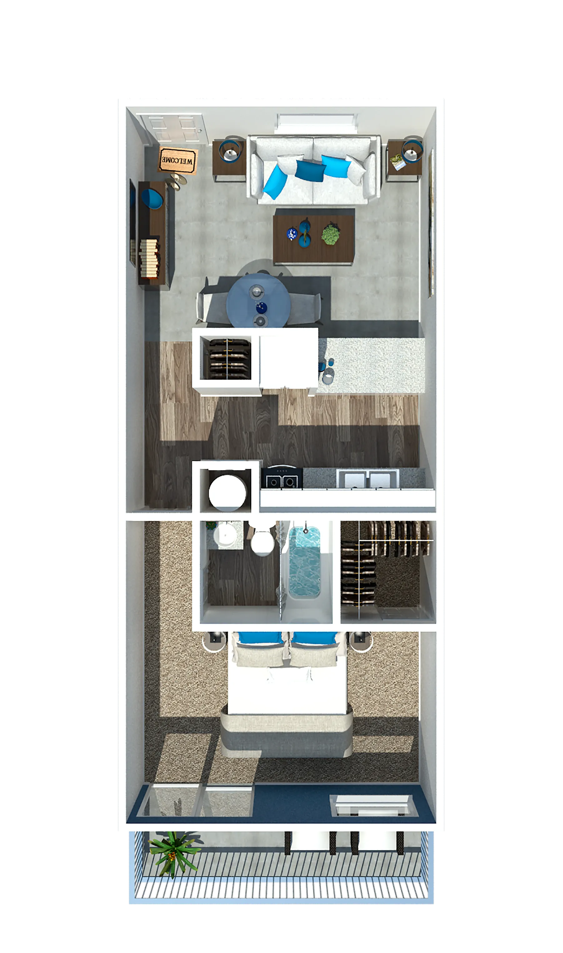 One Bedroom 1 Bathroom