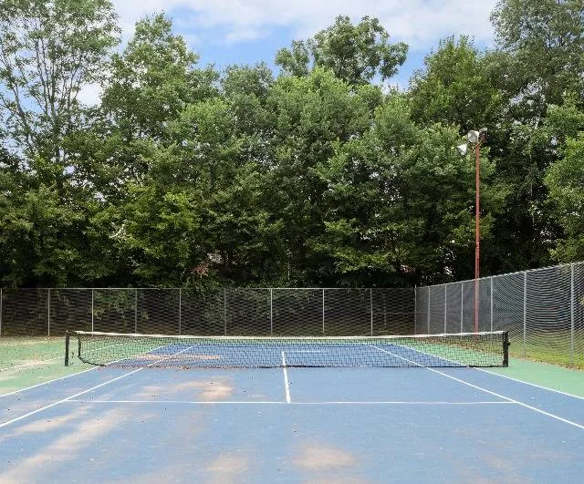 Tennis Court with Lights