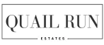 Quail Run Estates sophisticated logo in a minimalist black and white design.