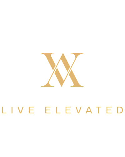 Elegant logo featuring overlapping gold letters 'W' and 'A' with the tagline 'Live Elevated' in stylish typography.