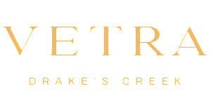 Elegant logo for Vetra Drake&rsquo;s Creek in a refined gold font.