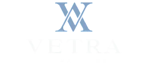 Elegant Vetra St. Matthews logo featuring a stylized 'VW' design in blue and white.