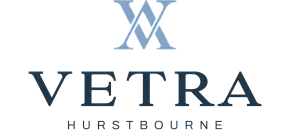 Elegant Vetra Hurstbourne logo featuring a stylized letter 'W' above the name, exuding sophistication and class.