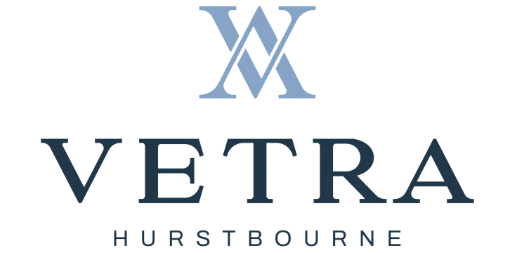 Elegant logo for Vetra Hurstbourne, featuring a sophisticated monogram design in a sleek, modern font.