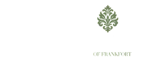 Elegant logo for Cottages of Frankfort featuring sophisticated typography and a decorative green emblem.