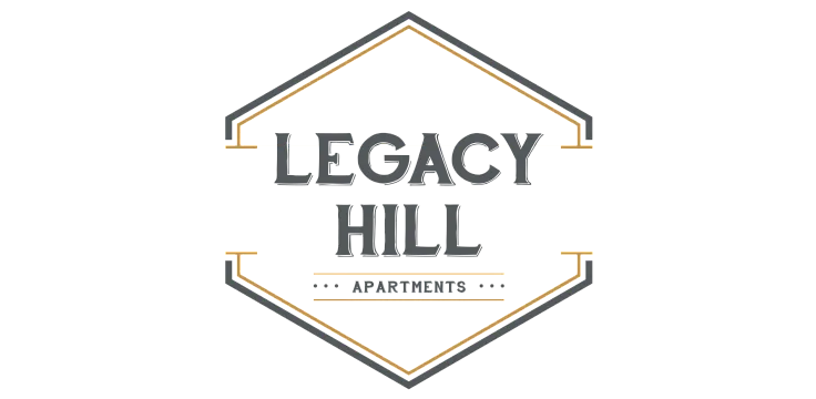 Elegant Legacy Hill Apartments logo with sophisticated geometric design and bold typography.