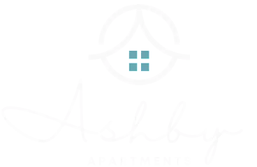 Elegant Ashby Apartments logo featuring a stylized house with a window, conveying comfort and modern living.